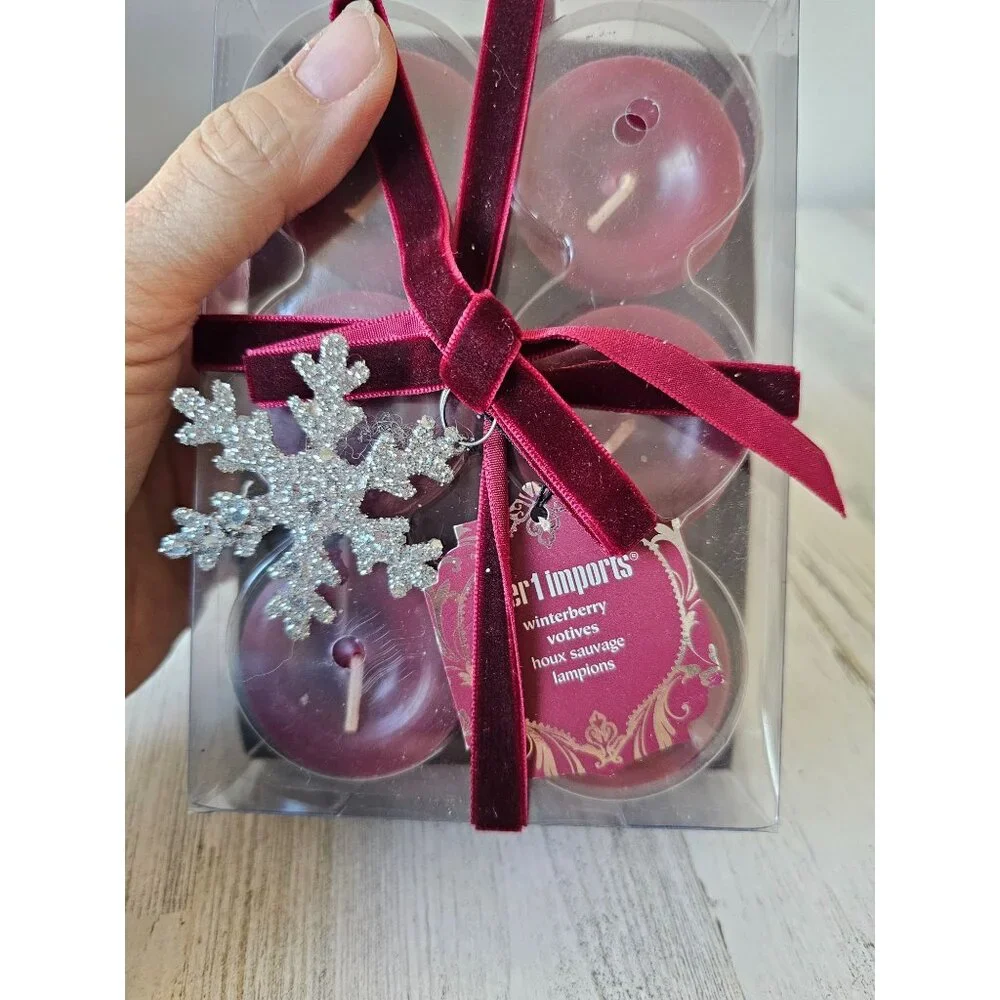 Pier 1 winterberry votives‎ candle tea light set six new retired sent Kindles